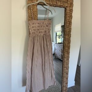 Pistola Tan and Brown Striped Dress